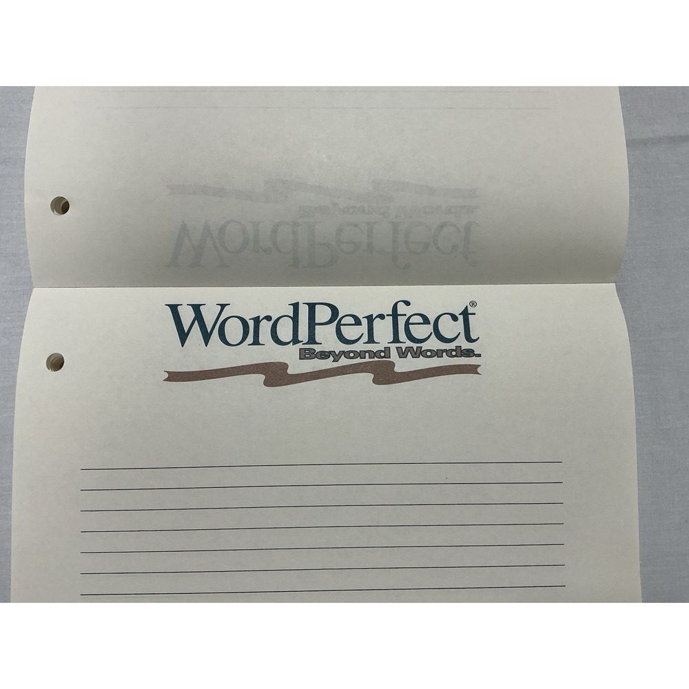 Vtg WORD PERFECT Beyond Words 3-hole Punched Lined Memo Notebook Paper Pad
